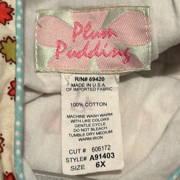 Girls Plum Pudding pastel floral lined 100% cotton sleeveless dress size 6X - Picture 2 of 8